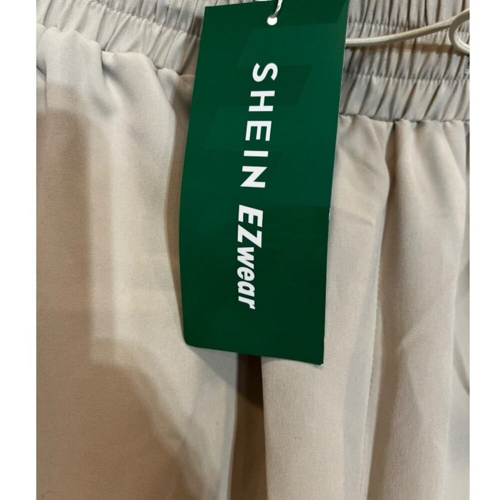 NWT Small SHEIN EZwear Cream-Colored Drawstring Waist Flap Pocket Cargo Pants - Picture 7 of 9